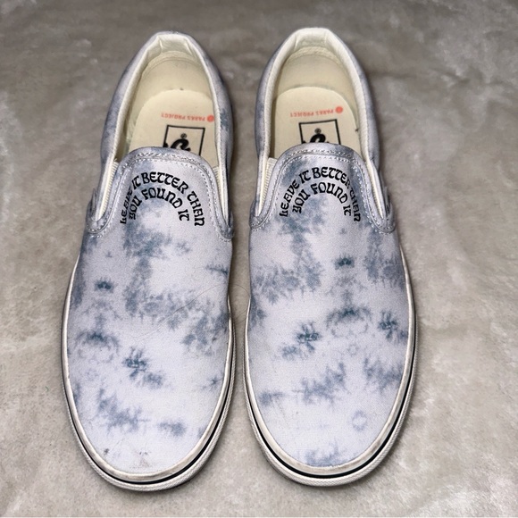 Vans X Park Project White Tie Dye Embroidered Slip On Sneaker Size W7.5 M6 - Picture 2 of 12